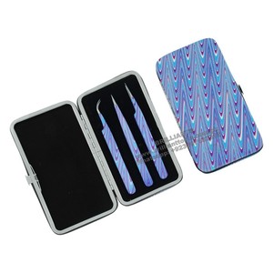 Juego de 3 piezas de etiqueta privada, hermosas pinzas de extensión de pestañas de acero inoxidable rosa, agarre de diamante puntiagudo para aplicación de pestañas - Product Image 5