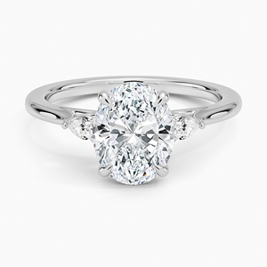 Bague Aria Perfect Fit à trois pierres en diamant, or blanc 14 carats - Product Image 1