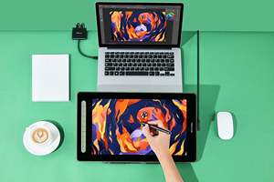 Artist 16 2nd Generation Graphics Screen <b>Tablet</b> Green <b>with</b> 8192 Pressure Levels 5080 LPI <b>Pen</b> Resolution 220RPS Report Rate - Product Image 2