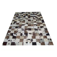 Ensemble de tapis élégants faits à la main en cuir véritable écologique avec poils, style abstrait moderne vert, tapis de sol pour la maison, style durable, le meilleur
