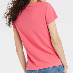 Ropa de calle de calidad superior para mujer, ropa deportiva de manga corta con cuello en V, ropa cómoda de tela de punto para mujer - Product Image 3