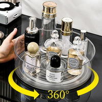 Transparante PET Cosmetica Organizer 360 Graden Draaibare Opbergbak Make-up Houder Parfumrek Sieradendoos Opbergbox