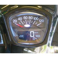 Compteur de régime multifonction / Compteur de vitesse (cadran NOIR) Lambretta LI S3 + TV3 + SX + GP/DL + Serveta