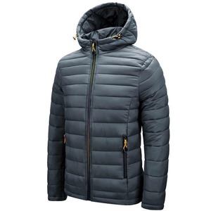 Veste longue décontractée d'hiver pour hommes, doudoune de sport noire imperméable avec capuche, fermeture à glissière, caractéristique respirante - Product Image 5