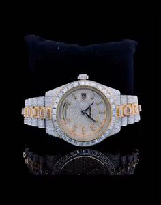 Personalizado Iced Out Rapper Style Movimiento de cuarzo de lujo Reloj de banda plateada Caja de acero Nuevo Regalo de Cumpleaños de moda - Product Image 1