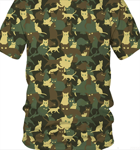 <b>Men's</b> Camouflage for Cat 3D Printed Summer <b>T</b>-<b>Shirt</b> Casual Short Sleeve Top Trendy Fashion Clothing with Blank Design - Product Image 3