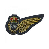 Écusson brodé personnalisé en tissu de style militaire OEM, à coudre, avec fil de bullion blanc et or, pour pilote d'avion, stagiaire, commandant