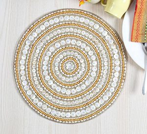 แผ่นรองแก้วปักลายลูกปัดแก้วสำหรับตกแต่งโต๊ะห้องครัวบ้านและปาร์ตี้ในราคาที่ต่ำมาก - Product Image 1