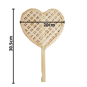Best Price Eco-friendly Bamboo Simple Heart Design <b>Fan</b> From Vietnam Handicraft <b>Wall</b> Decor for Home Rustic Handwoven Style - Product Image 5