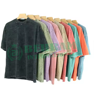 T-shirt en molleton pour homme grande taille, col rond, coupe ample, streetwear, 100% coton biologique, qualité supérieure - Product Image 1