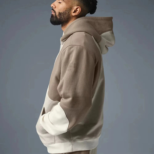 Loose Casual Terry Print Breathable Street Style Men's Autumn Pure Color <b>Thin</b> <b>Hoodie</b> Wholesale 350gsm 100% Pure Cotton Set - Product Image 5