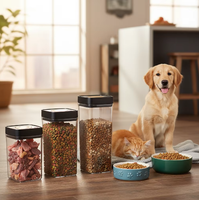 Conteneur de stockage de nourriture pour animaux de compagnie en plastique de qualité alimentaire portable Thankhot, conservation de la fraîcheur, stockage 0,85 1,5 2,0 2,5L