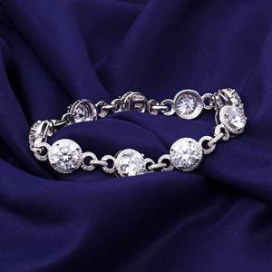 Moissanite Diamond <b>Bracelet</b> Round Brilliant Cut Color Moissanite <b>Bracelet</b> Style 925 <b>sterling</b> <b>silver</b> <b>Bracelet</b> - Product Image 3