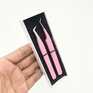 Vente en gros de pinces à sourcils roses avec logo personnalisé pour bébé Extension de cils en acier inoxydable avec prise en diamant Volume et revêtement en poudre - Product Image 6