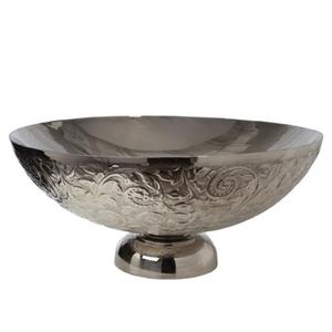 Diseño en relieve Comida profunda Frutero Espejo hecho a mano Metal pulido Mesa Postre Bowl Compra a granel Disponible Eventos ideales - Product Image 1