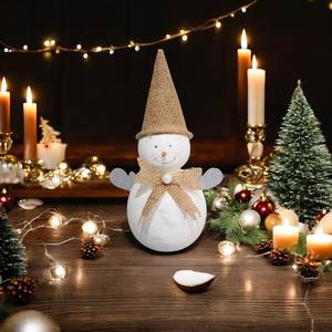 Venta al por mayor de muñeco de nieve de madera decoración navideña, mini decoración navideña para decoración interior - Product Image 5