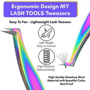 Pince à épiler en microfibre pour extensions de cils, avec pointe antidérapante en acier inoxydable, idéale pour l'application de volume - Product Image 5