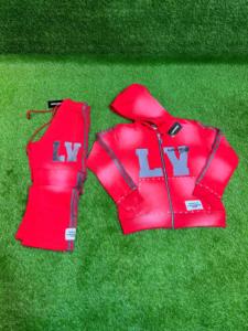 Alta calidad de encargo de los hombres de gran tamaño 100% de algodón de lana de peso pesado bordado apliques invierno tiras laterales de ganchillo - Product Image 3