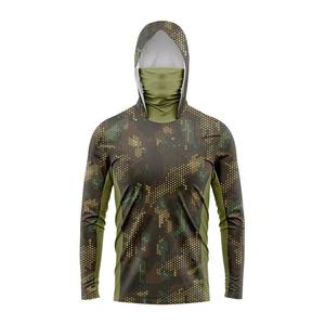 Nouveau design de chemise de pêche pour hommes personnalisé antibactérien UPF50 + respirant séchage rapide léger camouflage à manches longues de pêche à capuche - Product Image 1