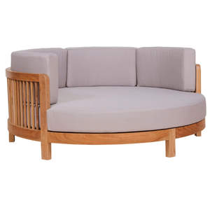 Sofá redondo hecho de madera de teca de diseño moderno con estilo redondo para sala de estar de Indonesia - Product Image 1