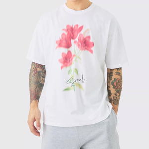 Vente en gros T-shirt graphique à manches courtes 100% coton pour homme Logo à col rond imprimé personnalisé disponible en grandes tailles - Product Image 1