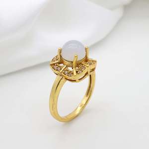 Anillo Midi para nudillos Vintage de moda para mujer, venta al por mayor, flor chapada en oro, estrella, piedra lunar apilable para ocasiones de compromiso - Product Image 4