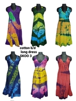 Eco-vriendelijke, wasbare, boho tie-dye maxi-jurk van 100% katoen, ademend, met V-hals en zonder mouwen, voor de zomer.