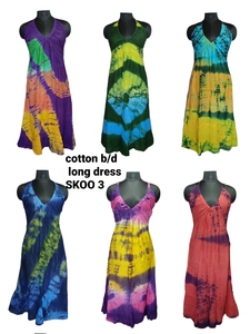 Vestido largo de algodón para mujer, prenda Bohemia a la moda, con teñido anudado, Artículo b/d - Product Image 2