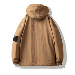 <b>Fashion</b> <b>Design</b> Mens Outdoor Hiking Waterproof Windbreaker Jacket Solid Color Polyester Hoodie Jacket With Zipper - Product Image 6