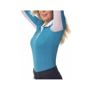 Camisetas de montar ecuestres para mujer, camisa de manga larga con cuello de cremallera, nuevo estilo - Product Image 4