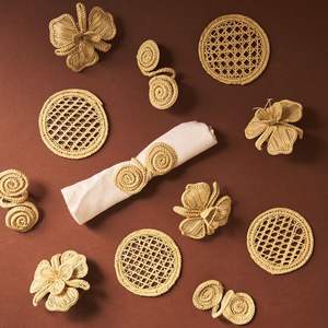 Porte-serviettes de canne pour cadeau artisanat fait à la main nouveaux anneaux de serviette en rotin de conception personnaliser l'emballage - Product Image 1