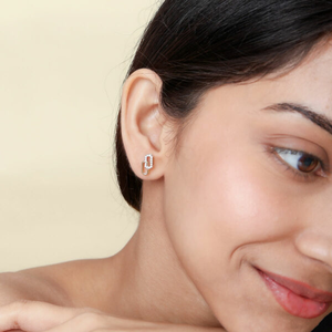 Pendientes de diamantes de moissanita de plata 925 con estilo moderno y audaz, hermoso diseño de eslabones de cadena entrelazados, regalo para mujer - Product Image 4