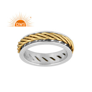 Anillo de banda giratoria de oro de plata de ley fina más vendido, joyería de plata para mujer, regalo para ella - Product Image 1