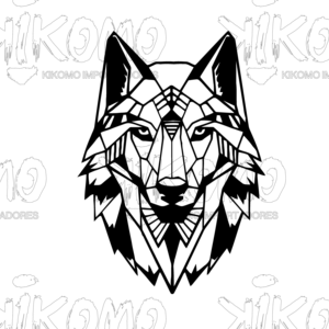 Loup géométrique en MDF noir - Product Image 4