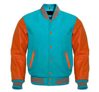 Blouson universitaire 100 % laine brodé, manches en cuir de vachette, style classique, col rond, boutonné, tricoté, service OEM hiver