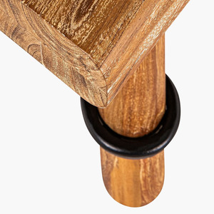 Mesa de Comedor Moderna con Acabado Mate Marrón Rústico, Tapa de Madera de Acacia Sólida, Impresionante y Resistente, 9 Patas, Hermosa Mesa de Comedor para Cocina - Product Image 4
