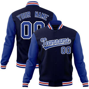 2026 Baseball <b>Jacket</b> <b>Men's</b> Vintage Orange Blue Color Polyester Sleeves Casual Winter Padded Thermal Varsity <b>Jacket</b> <b>Thin</b> Stand - Product Image 2