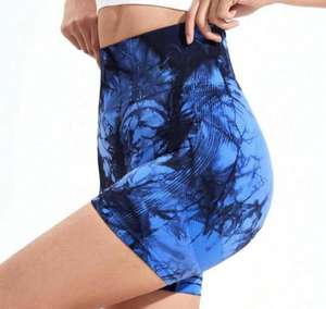 Pantalones cortos sin costuras de entrenamiento de gimnasio personalizados para mujer, pantalones deportivos de patrón sólido de cintura alta elástica, tallas personalizadas de nailon y LICRA - Product Image 3