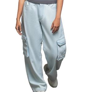 Pantalones para correr cómodos para mujer al por mayor, tejido de lana transpirable, ajuste regular, cintura alta, cierre de cordón, patrón de camuflaje - Product Image 1