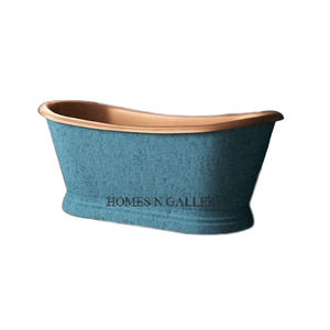 Baignoire de salle de bain en cuivre pur de grande taille de forme ovale faite à la main de maisons N Gallery - Product Image 1