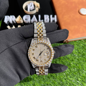 Lujo Iced Out Diamond Watch Mens Full Pave Moissanite Acero inoxidable 18K Chapado en oro blanco Hip Hop Reloj de pulsera de moda - Product Image 2