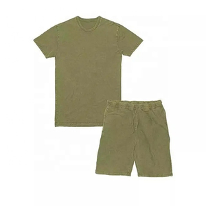 Ensemble de survêtement respirant à séchage rapide en coton 100% pour homme, nouveau pour l'été, t-shirt à manches courtes et short en 2 pièces - Product Image 3