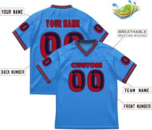 Camisetas de fútbol americano de entrenamiento personalizadas, ropa deportiva OEM, malla de poliéster, secado rápido, transpirable, estampado por sublimación, rayas de manga - Product Image 2