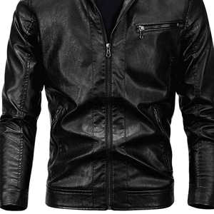 Chaquetas de cuero de diseño de alta calidad para hombre, servicio OEM, ropa de invierno para exteriores, chaqueta de cuero de motorista Vintage para hombre - Product Image 6