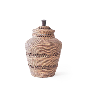 Jarrón tejido a mano con patrón trenzado y tapa Hecho en Vietnam Material ecológico para decoración del hogar y decoración de vajilla al por mayor - Product Image 5