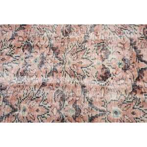 Tapis traditionnel en laine noire rose 3.6 X 4.1ft classique turc fait à la main Jacquard Weave Patchwork pour adolescents Rectangle couloir Latex - Product Image 5