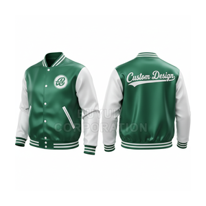 Custom Satin Waterproof Varsity Bomber <b>Jacket</b> Unisex Navy <b>Silver</b> Baseball Front Logo Embossed Printing Stand Collar Zipper - Product Image 1