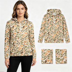 Sudadera con Capucha y Bolsillos con Cremallera para Hombre Adulto, Diseño Camuflaje Verde Amarillo del Sur - Product Image 4
