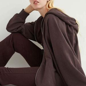 Sweat-shirts à capuche pour femmes avec fermeture éclair intégrale, col rond, en coton, style coréen, personnalisables, bon marché, de haute qualité, tendance, amples, MS-SS-1091 - Product Image 4