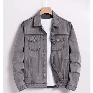 2026 New Fashion Design High Quality Men Canvas <b>Denim</b> <b>Jacket</b> Stand Collar Letter Pattern Eco-Friendly Custom Made Sizes Colors - Product Image 1